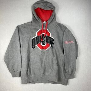Ohio State Buckeyes Hoodie Mens 2XL Pullover Sweatshirt Gray Football